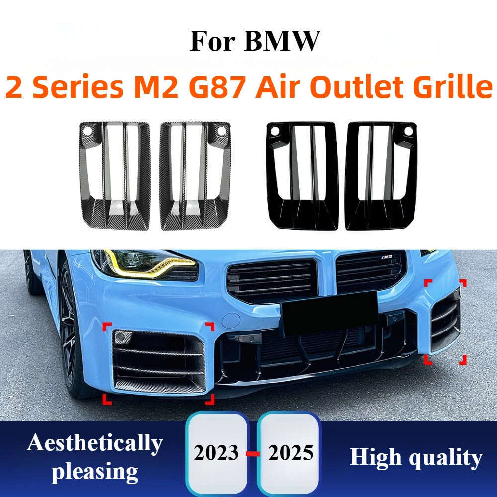 

For BMW 2 Series M2 G87 2023+ Front Bumper Canards Air Intake Grille Trim Exterior Sticker Car Upgrade Modification Accessories