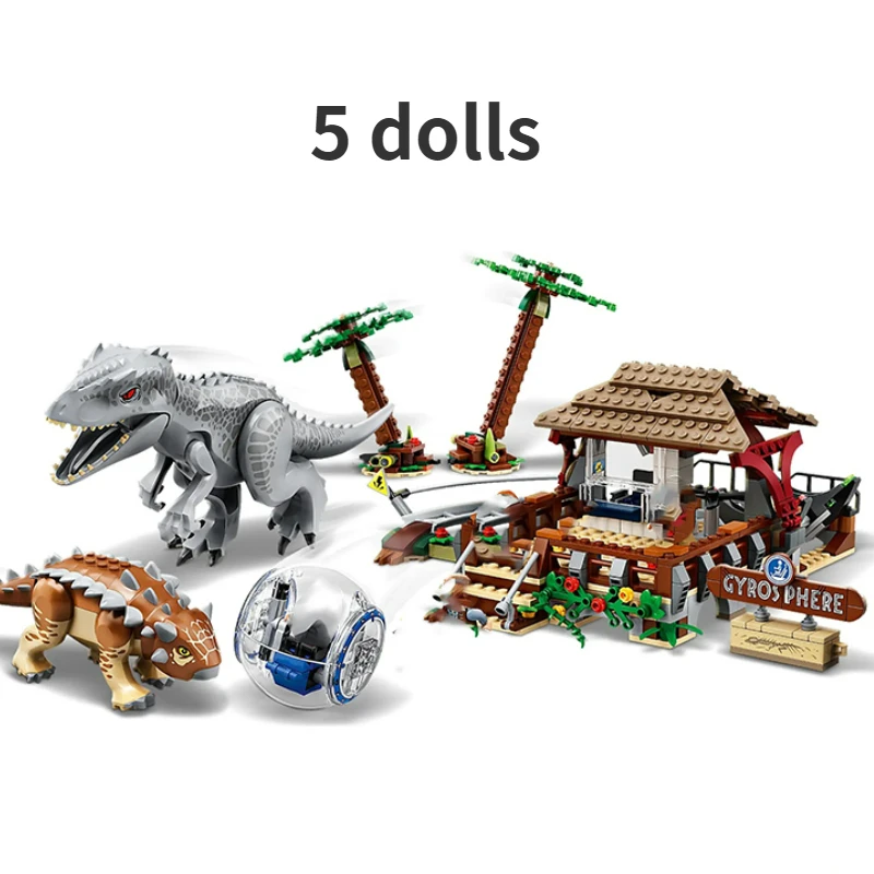 537PCS Dinosaur World Indominous Ankylosaurus Building Blocks Compatible 75941 MOC Assemble Brick DIY Toy Gift For Children Kids