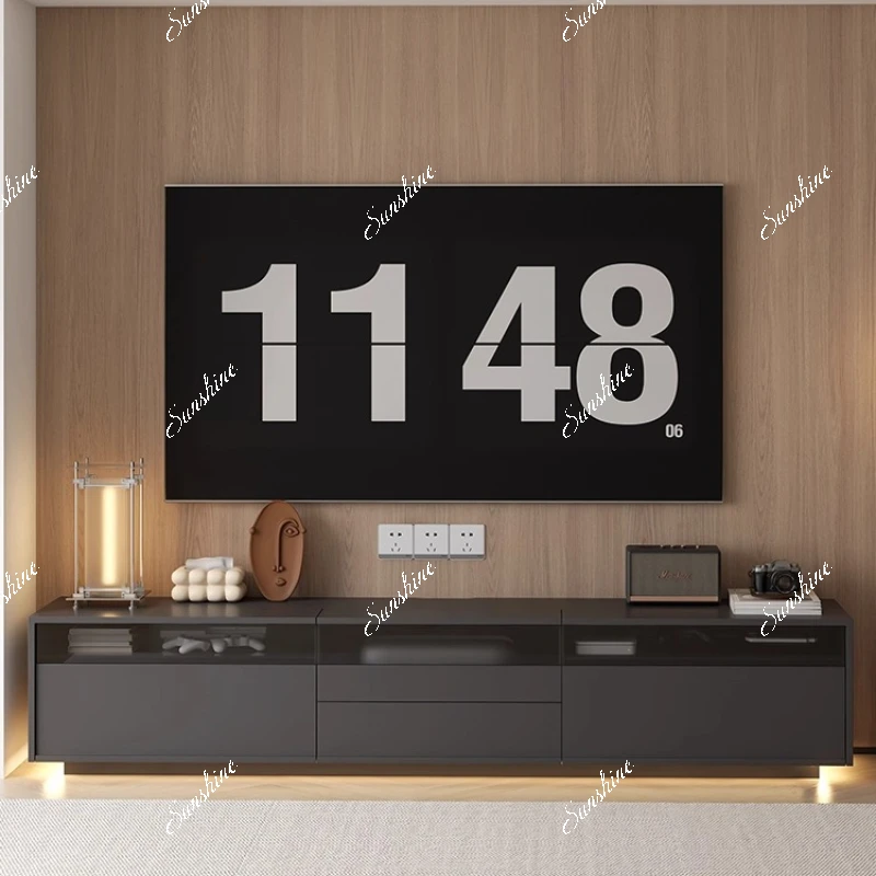 Italian minimalist laser TV cabinet living room multi-functional low cabinet