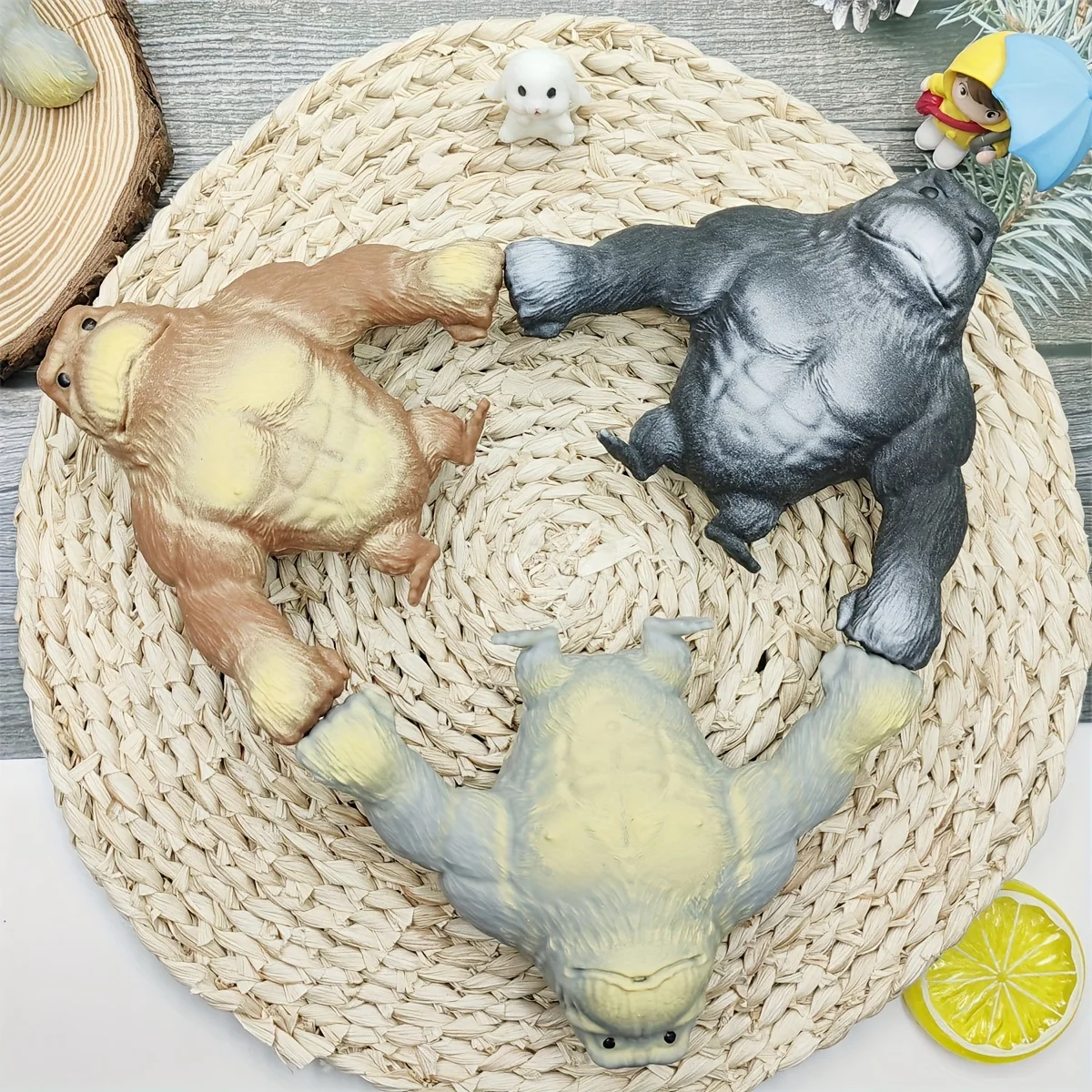 لعبة غوريلا المضحكة القابلة للتمدد - زخرفة سطح المكتب المرنة المقاومة للقلق #4