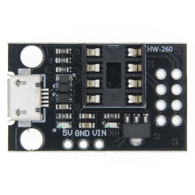 Placa desnuda de programación de desarrollo ATtiny13A, ATtiny25, ATtiny45, ATtiny85 enchufable