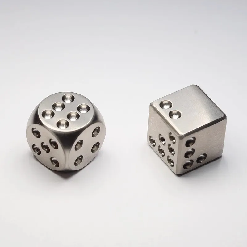 Titanium Alloy Dice, Solid TC4, Six Sided Lucky Guessing, Drinking Beer, Chilled Drinks, Cooling Promotion EDC Bar