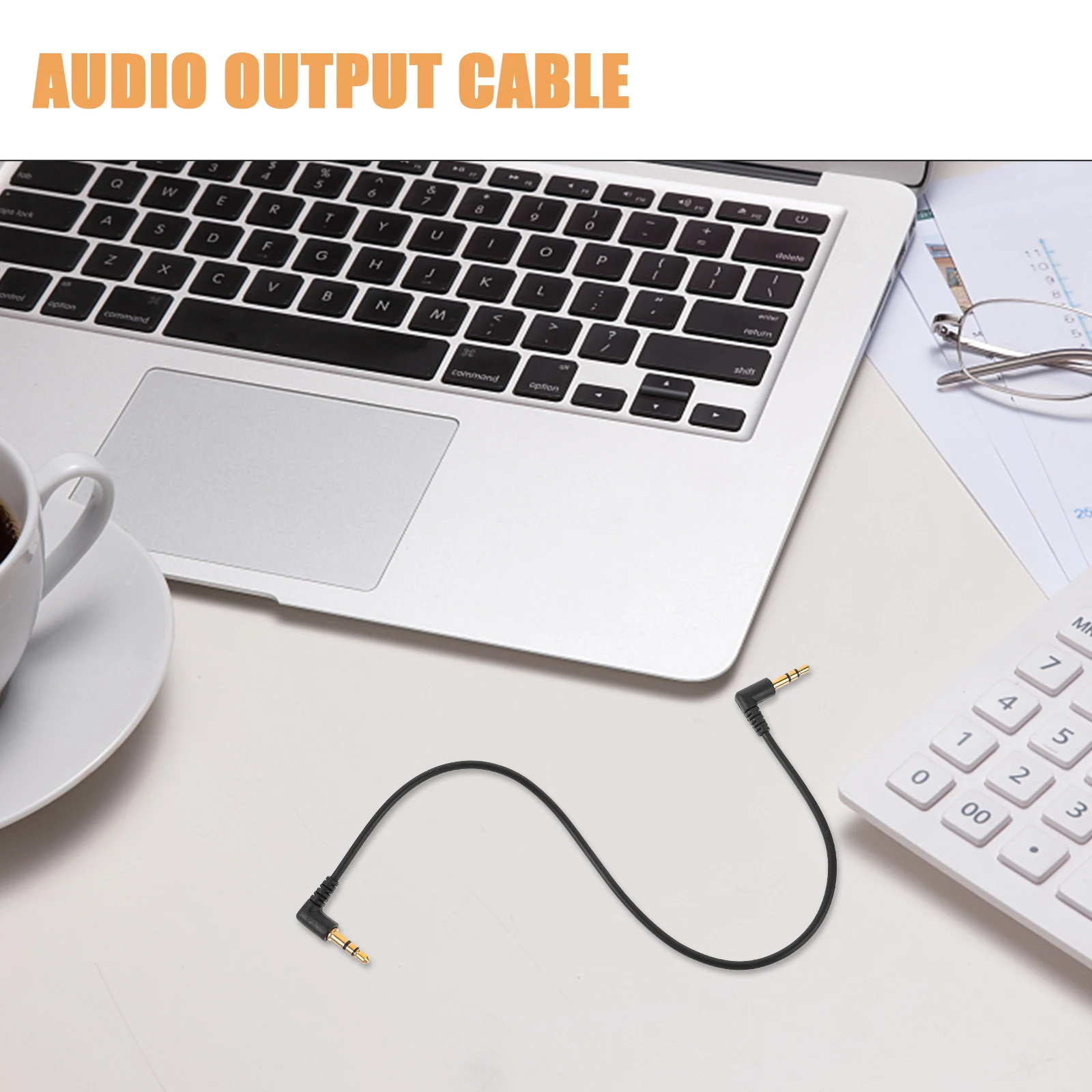 

3.5mm Dual Elbow Audio Cable 30cm Male to Male AUX Car Computer Wire Durable Bend Design Stable Transmission Audio Connection
