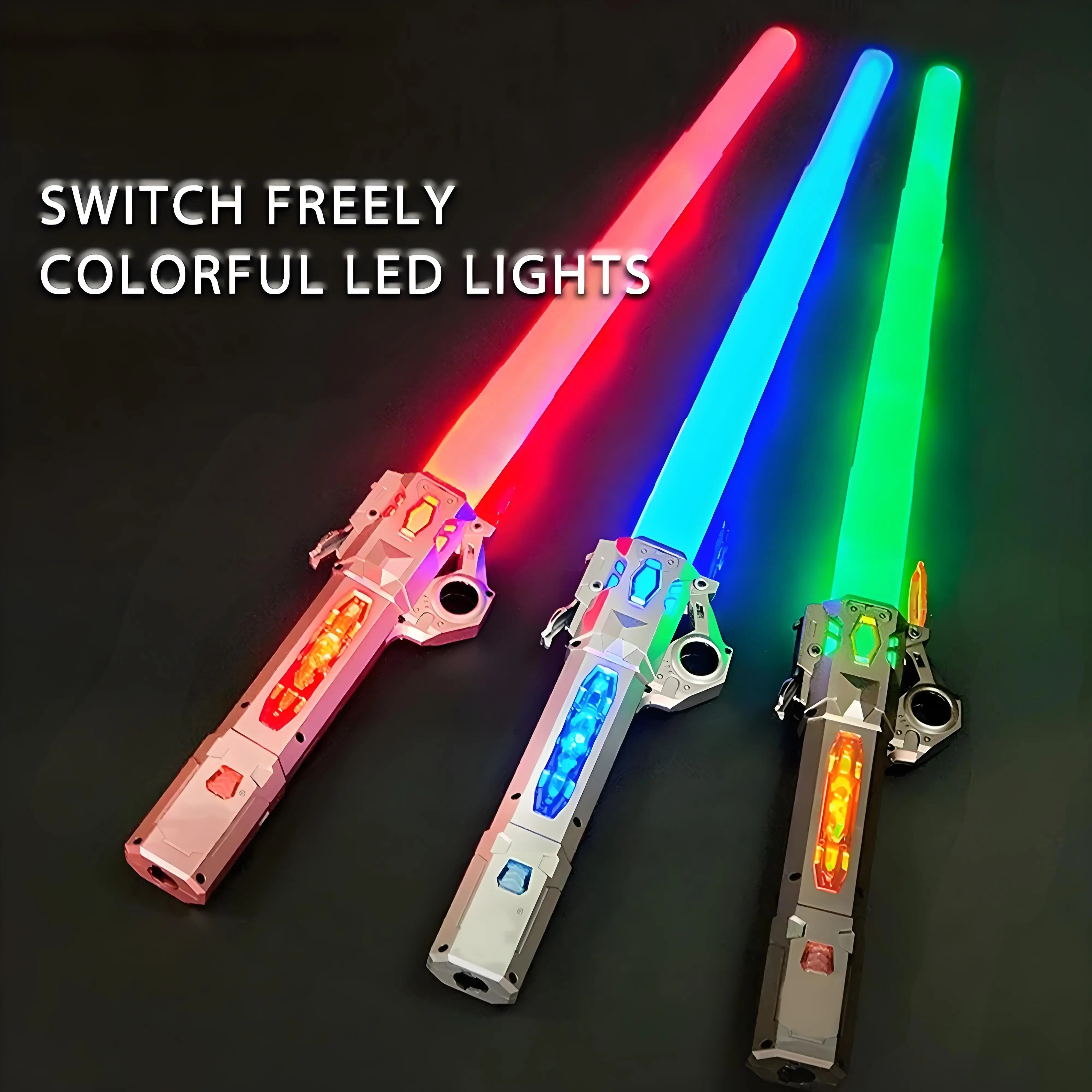 Spada laser Giocattolo per bambini Spada laser Stella 2 in 1 Flash Stick Bastone fluorescente Capelli Sciabola luminosa Spada giocattolo per bambini Luce RGB
