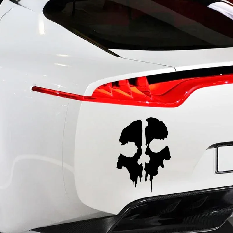 Adesivo per auto Call of Duty Ghost Head Skull Silhouette protezione solare impermeabile Die Cut Windows Trunk moto Car Styling