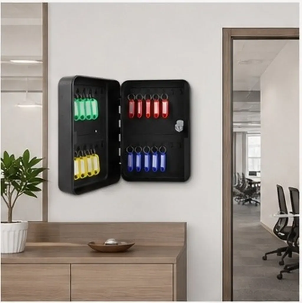 1Set Professional Wall Mounted Key Cabinet Lock Box for Secure Key Management Spacious Interior Keys Box Wall Mount Organizer