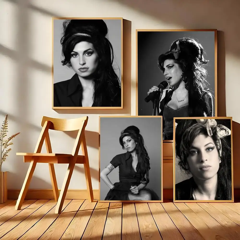 Singer A-Amy Winehouse Painting Calligraphy HD Canvas Wall Art | Waterproof Fade-Resistant | Minimalist Unframed Wall Decor