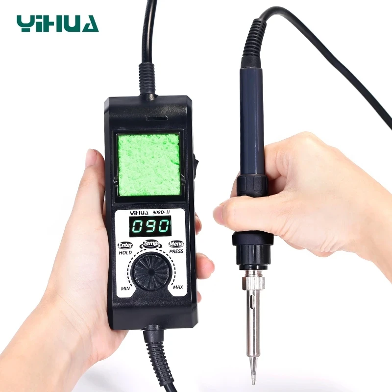 Imagem -04 - Yihua 908d-ii Temperatura Ajustável Estação de Ferro de Solda Anti-estática Kit de Ferramentas de Solda Portátil para o Reparo da Placa-mãe do Telefone