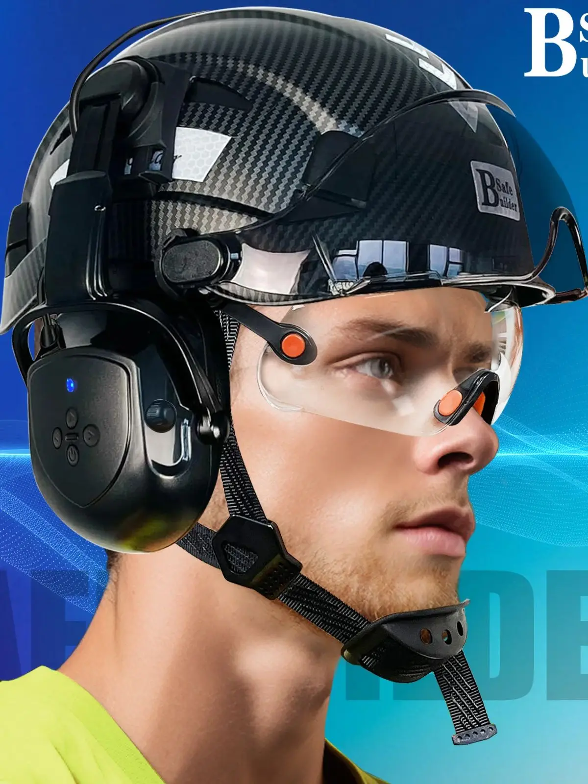 Cache-oreilles Bluetooth certifié CE, casque rigide de sécurité réglable monté sur capuchon, Protection auditive amovible pour usage industriel