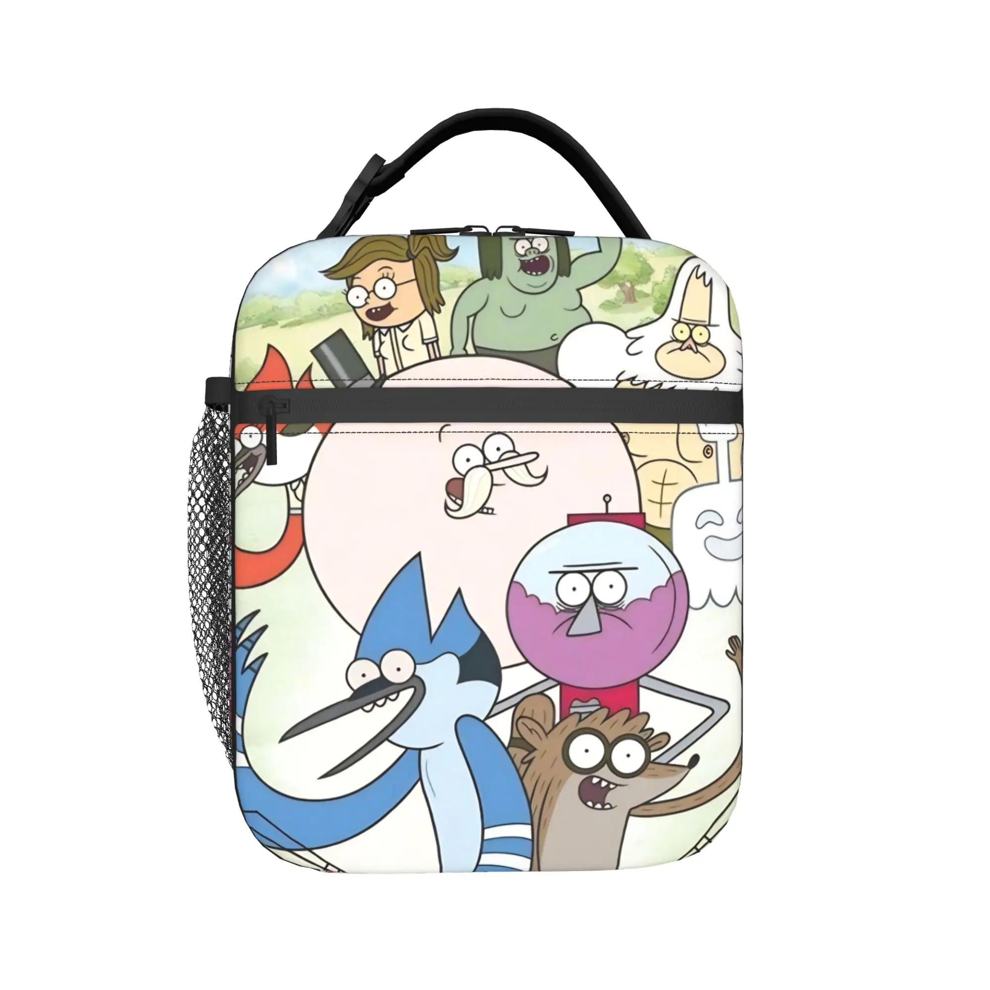 Mordecai Rigby Regulars Show Insulated Lunch Bags Thermal Bag Reusable,Meal Container Large Tote Lunch Box Food Storage Bags