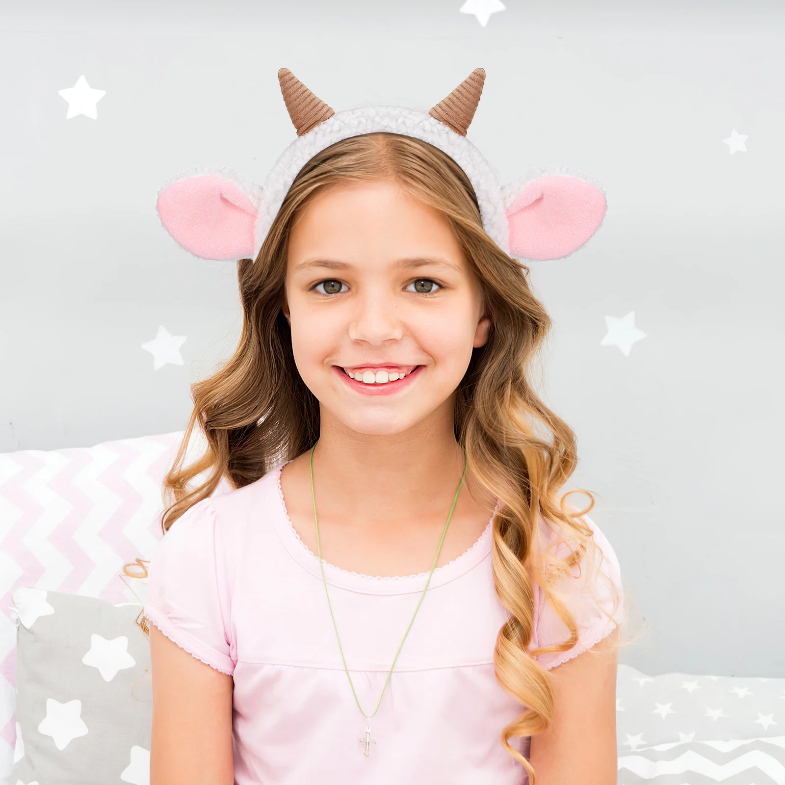 Claw Headband Headphones White Ears Cute Hairband Halloween Accessory Fashion Horn For Cosplay Sheep Child