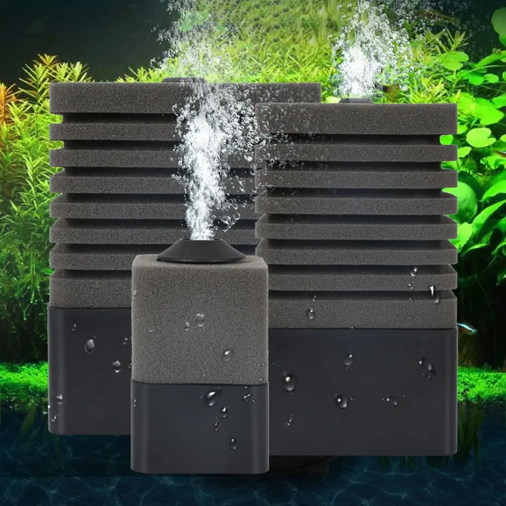 3 in1 Bio Sponge Filter Mute Increasing Oxygen Shrimp Pond Air Pump Black Plastic Bio Filtration Noiseless Foam Aquarium