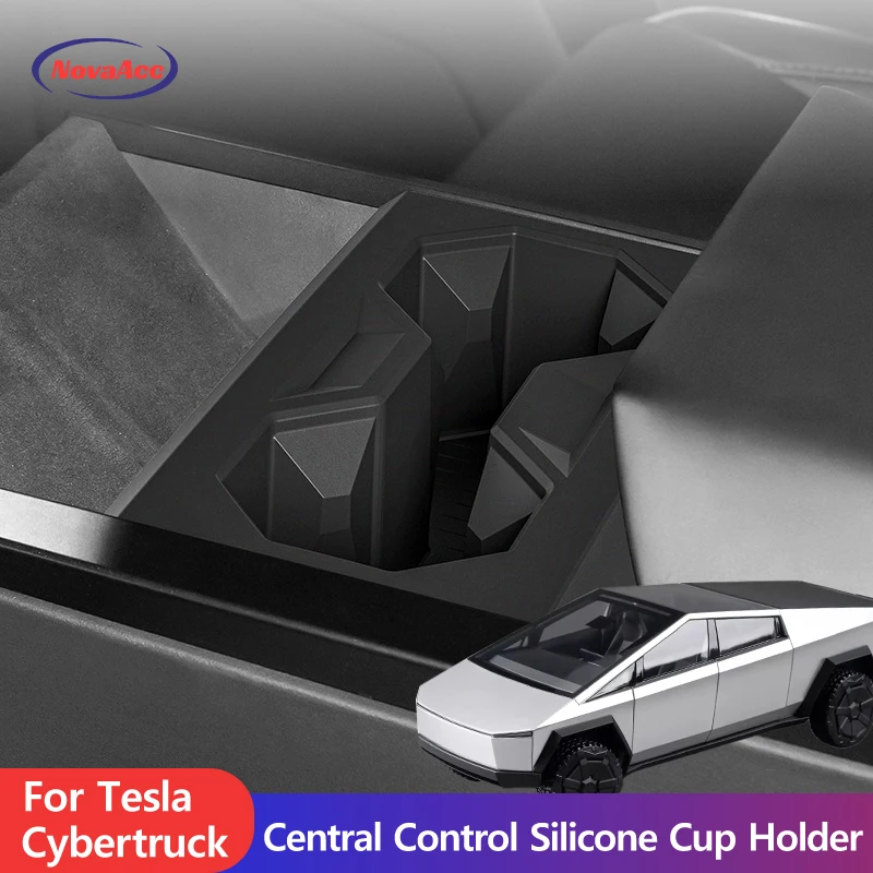 

Console Cup Holder Insert For Tesla Cybertruck 2023 2024 Interior Accessories Center Console Non-slip Silicone Water Cup Insert