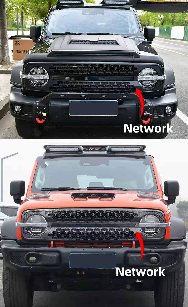 Off-road Tuning Dome Light Bulldozer Bar Center Grille Car Hood for 300 GWM Accessories