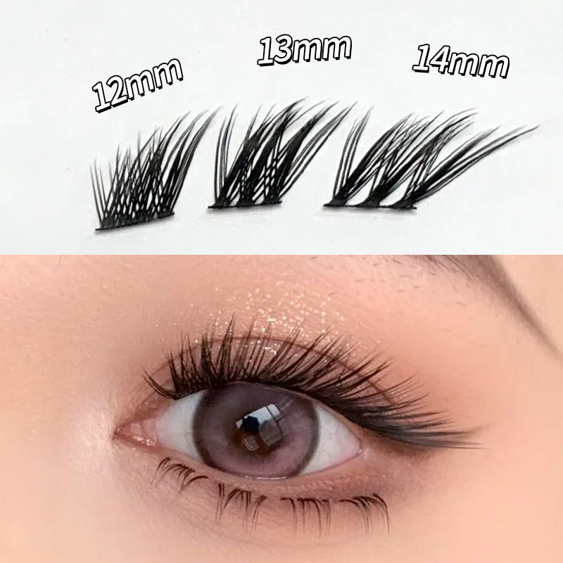 10Rows Fox Clusters Fake Eyelashes DIY Segmented Lashes Fox Eyes Faux Mink Eyelash Extension Thick Manga Lashes Makeup Tool