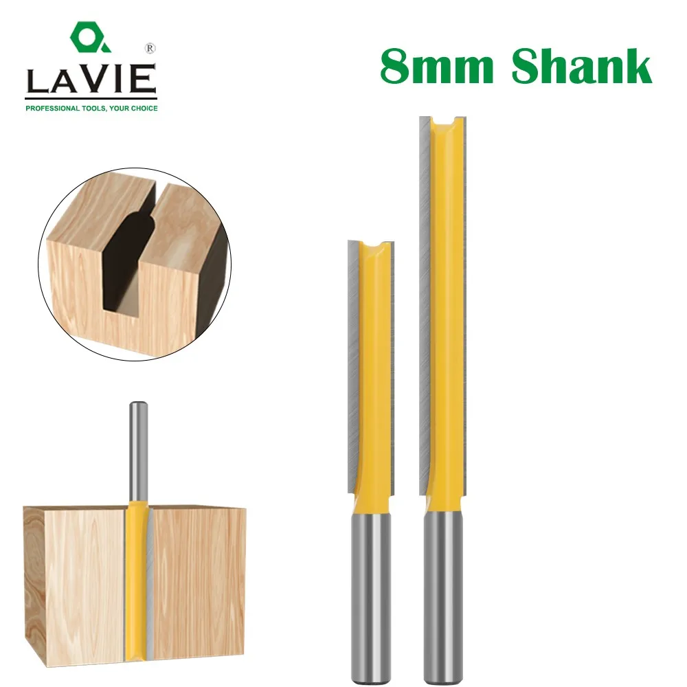 LAVIE 8mm Shank 50mm 77mm Long Straight Router Bit 1/2