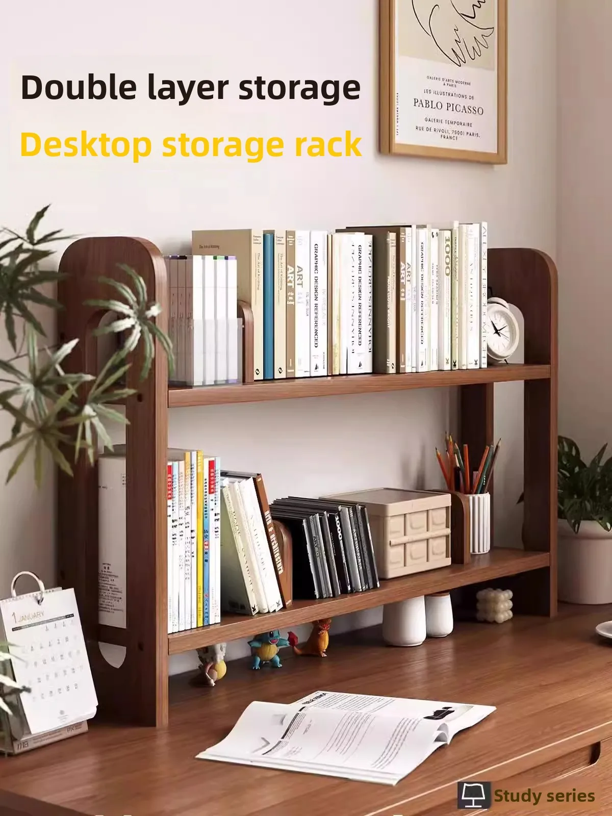 

Настольная полка, книжная полка из цельного дерева, студенческий стол, регулируемый мобильный книжный шкаф, простой стеллаж для хранения