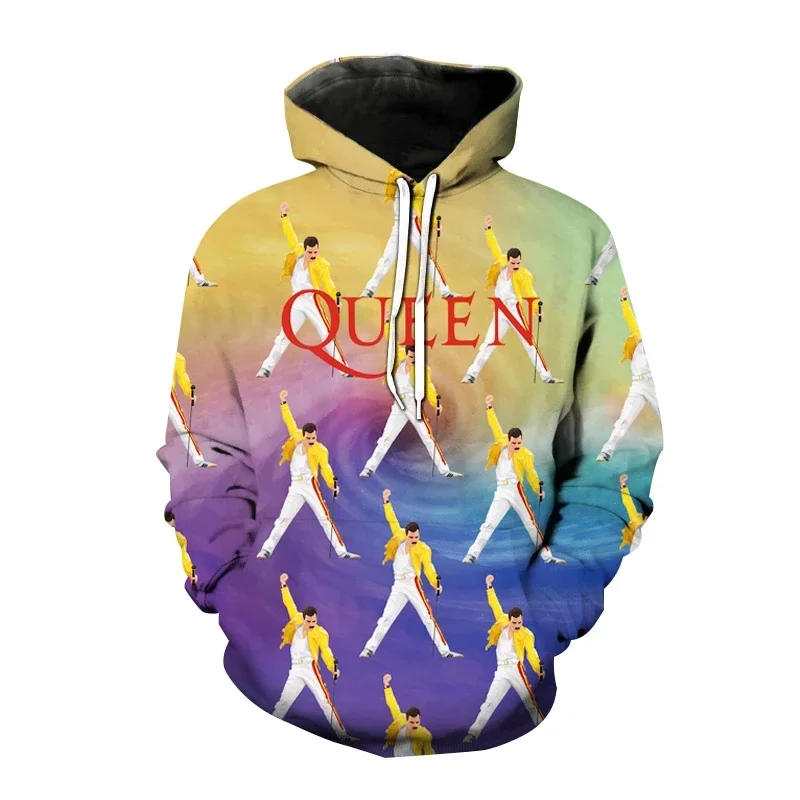 New Queen 3D Print Hoodies Rock Band Sweatshirt Men Women Fashion Adult Hoodie Hip Hop Pullover Singer Freddie Mercury Coat