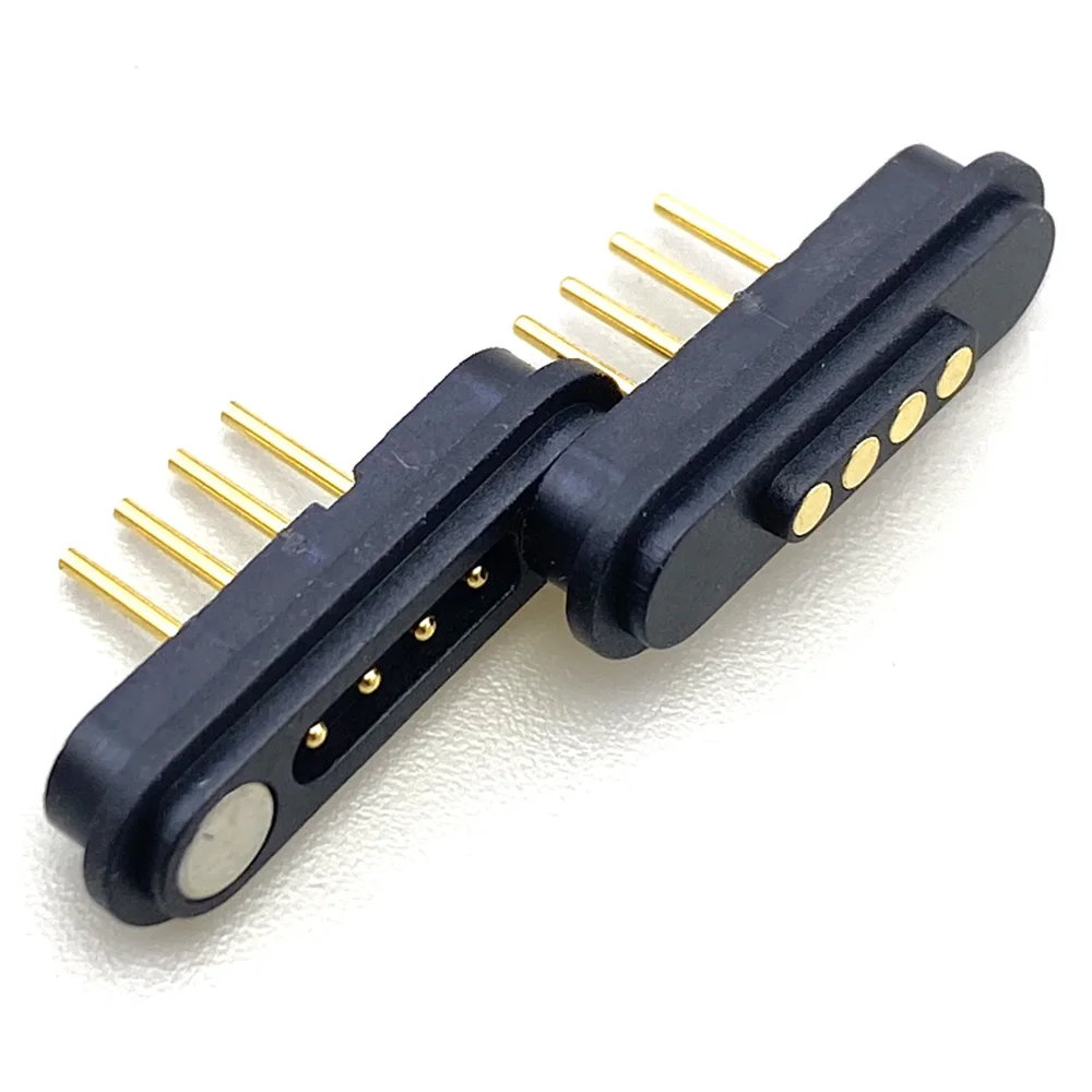 5A high current magnetic suction spring top pin2.54MM 3.5MM waterproof magnetic suction connector 4pin pogopin male and female