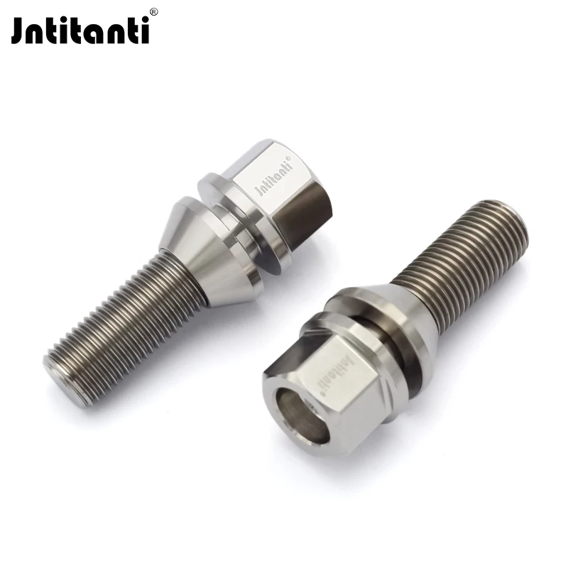 

Jntitanti Floating washer M14*1.5*28-45mm cone seat Gr.5 titanium hub bolt wheel bolt for VW AUDI Racing car