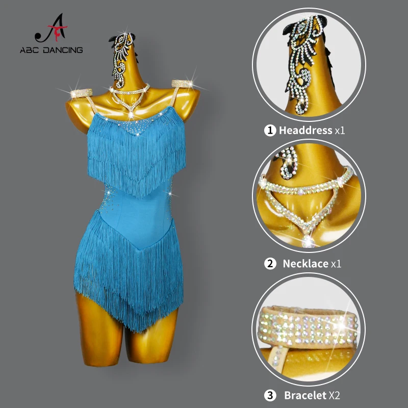 Vestido de baile latino, nuevo traje de fiesta, Ropa de baile para mujer, falda de noche con flecos, ropa de práctica para mujer, disfraz de competición de graduación para chico