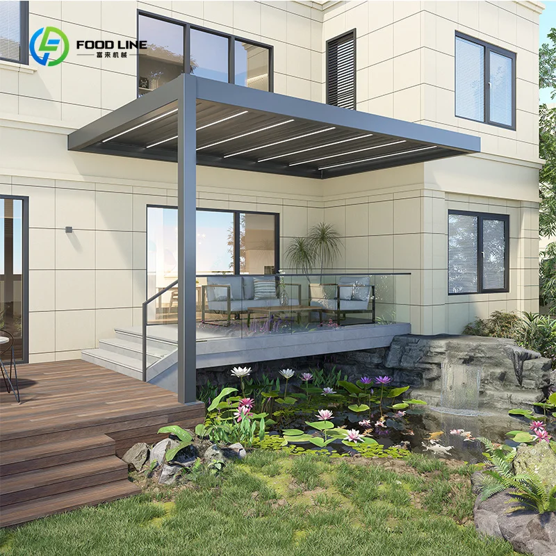 Aluminum Adjustable Motorized Remote Pergola Arches for Backyard Patio Commercial Use Custom