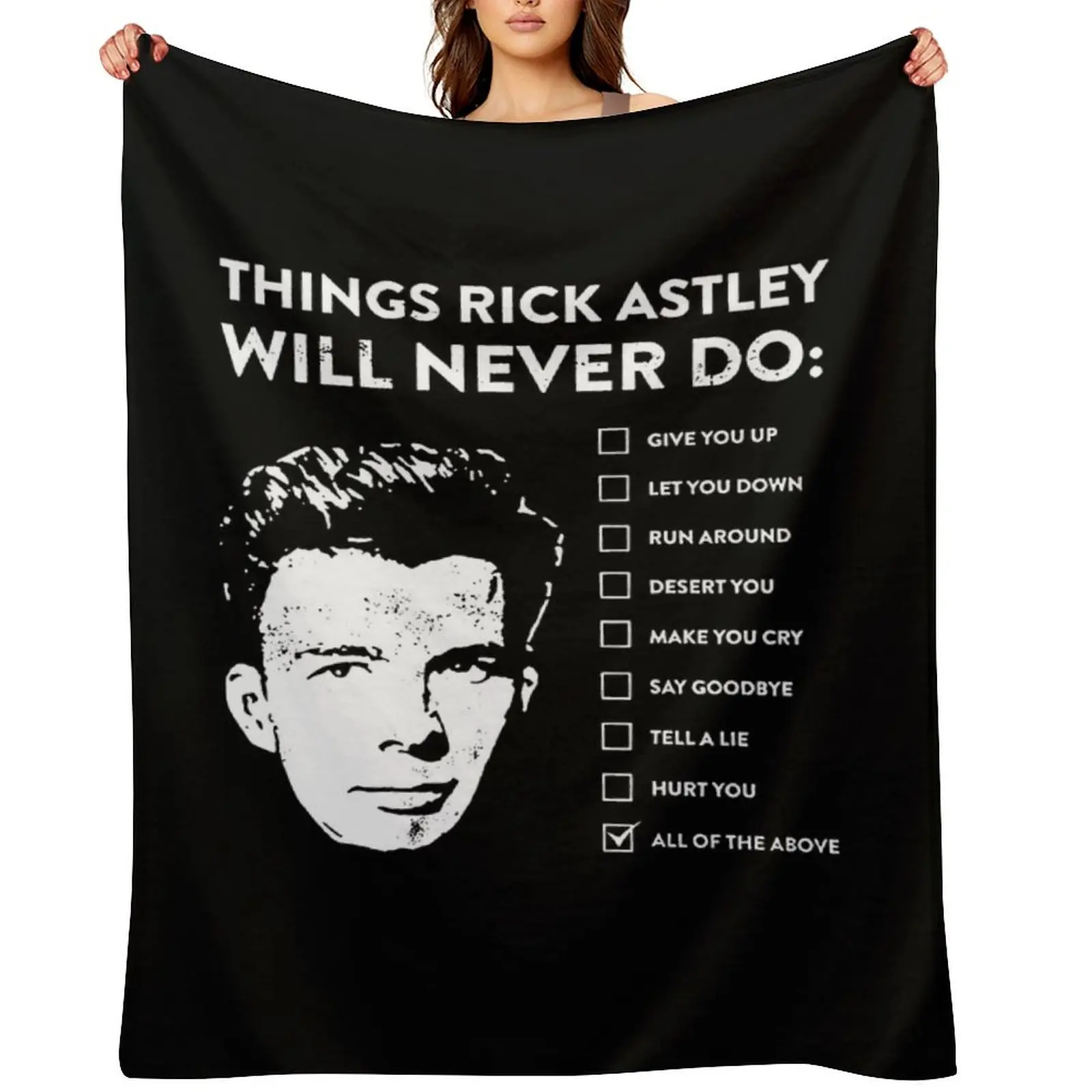 

Things rick astley will never do Throw Blanket Thins Plush Bed covers Sofa Throw Blankets