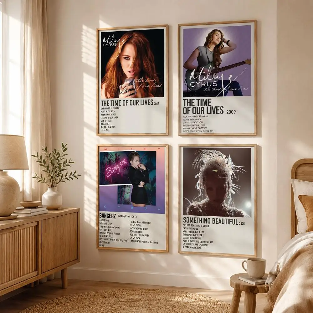 Rock Pop Singer M-Miley Cyrus Poster All-match HD Waterproof Self-Adhesive Wall Art Sticker For Home Bedroom