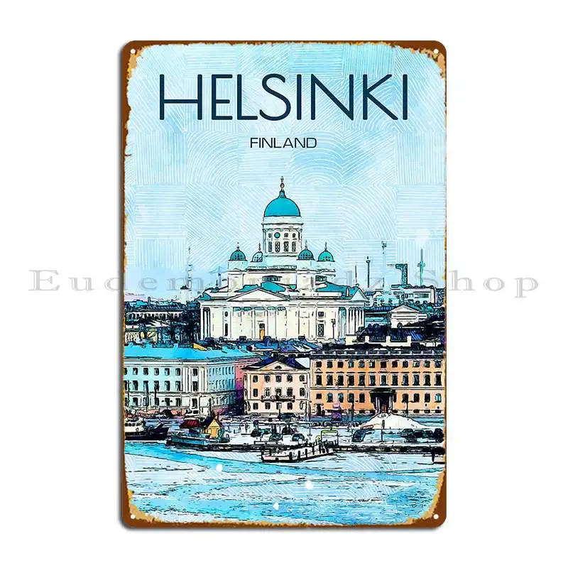 Helsinki Travel Art Metal Sign Create Poster Wall Decor Decoration Classic Tin Sign Poster