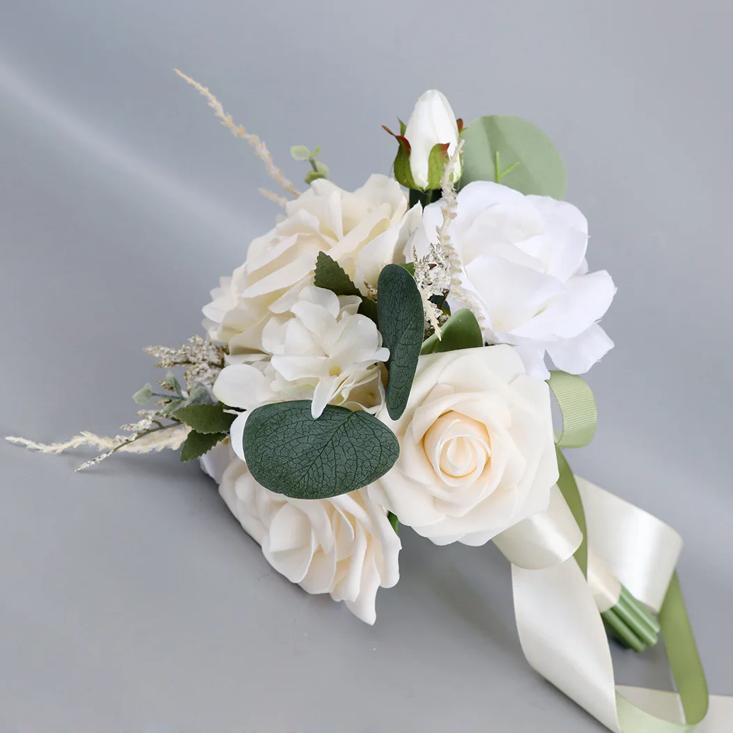 Bridal Bouquets 2025 New Arrival Wedding Flowers Green with Ivory Wedding Accessories