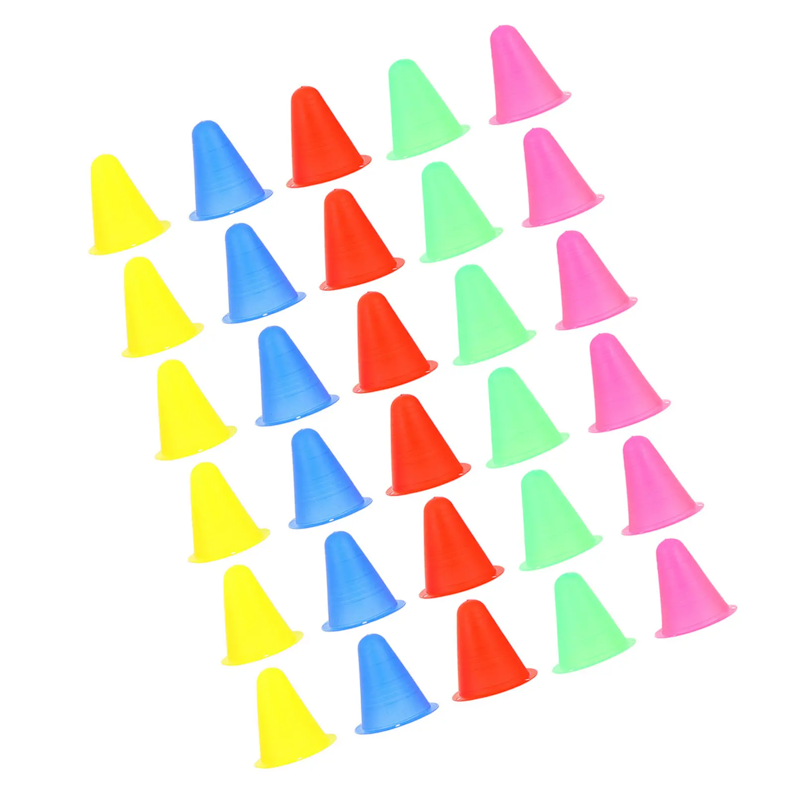 

30Pcs Sports Training Cones Roller Skating Marker Lightweight Plastic Colorful Agility Soccer Practice Training Cones