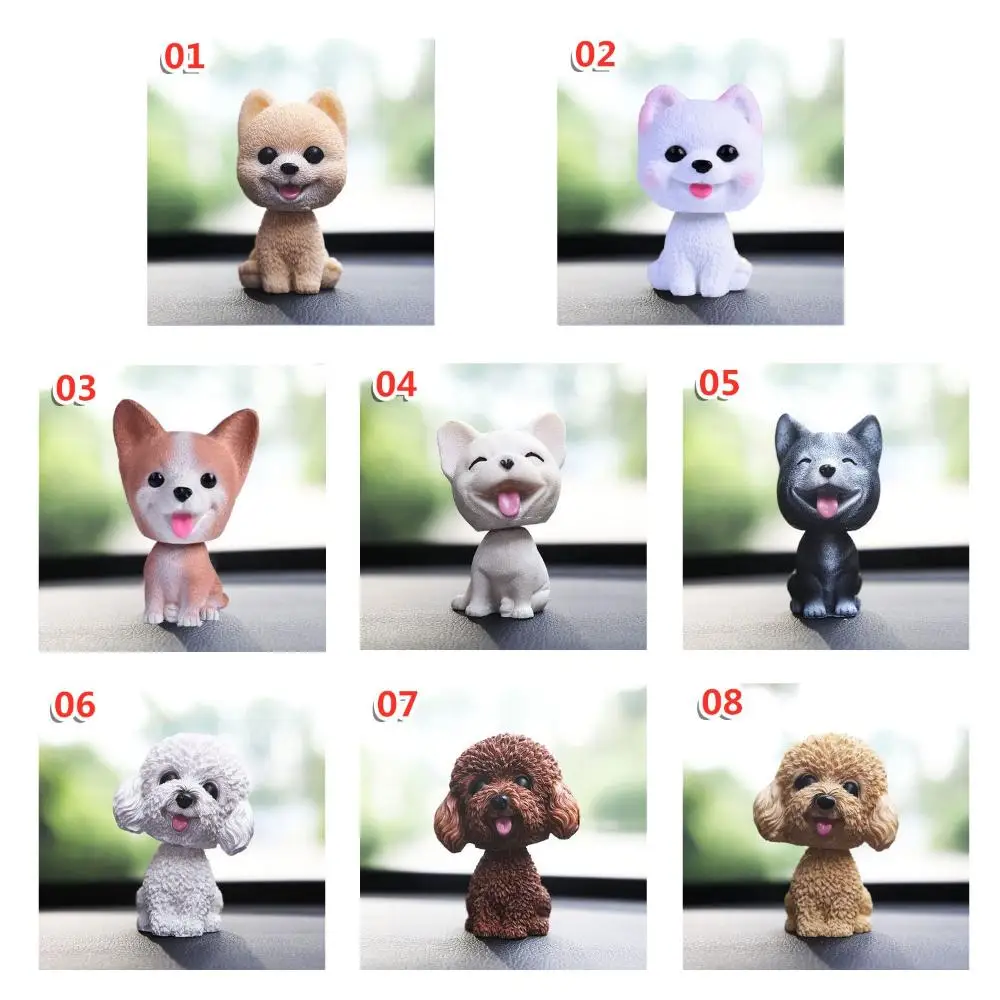 1PC Cute Car Interior Vinyl Dashboard Ornament Nodding Puppy Shaking Head Dog Car Swing Toys