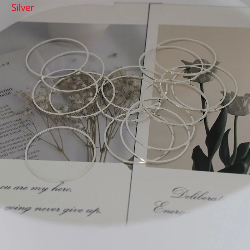 50-20Pcs 8-60mm Brass Closed Rings Big Circle for Ear Wires Hoops Making DIY Accessories Pendant Connectors Rings Jewelry Craft