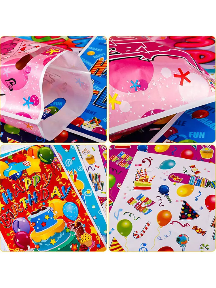 20 pièces en plastique coloré joyeux anniversaire cadeau emballage sac bonbons Cookie fourre-tout sacs pour anniversaire bébé douche fête faveur sacs
