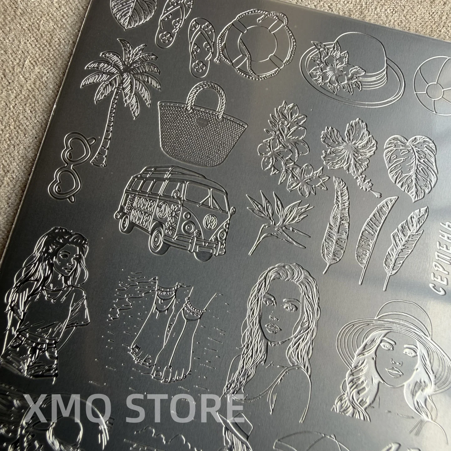XMQ Nail Art Stempelplatten im Ozean-Stil Urlaubs-Muster für DIY Nageldesign Bildplatten – Detail 1