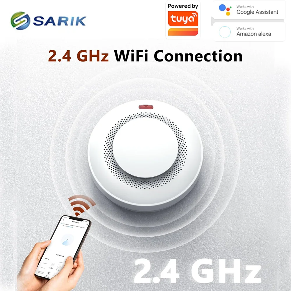 مستشعر إنذار الحريق اللاسلكي المستقل 80dB إنذار الصوت إنذار الحماية الأمنية لأتمتة المنزل RF433 كاشف الدخان