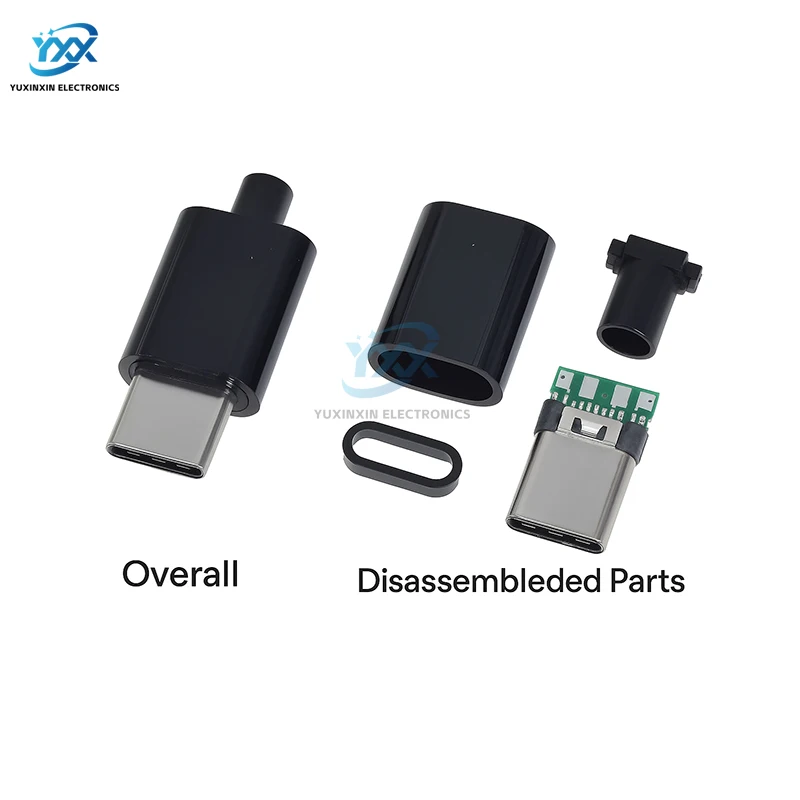 1/5Set Type-C مايكرو USB موصلات ذكر جاك الذيل التوصيل محطات كهربائية موصل الحال بالنسبة للهاتف لتقوم بها بنفسك إصلاح لحام طقم محول