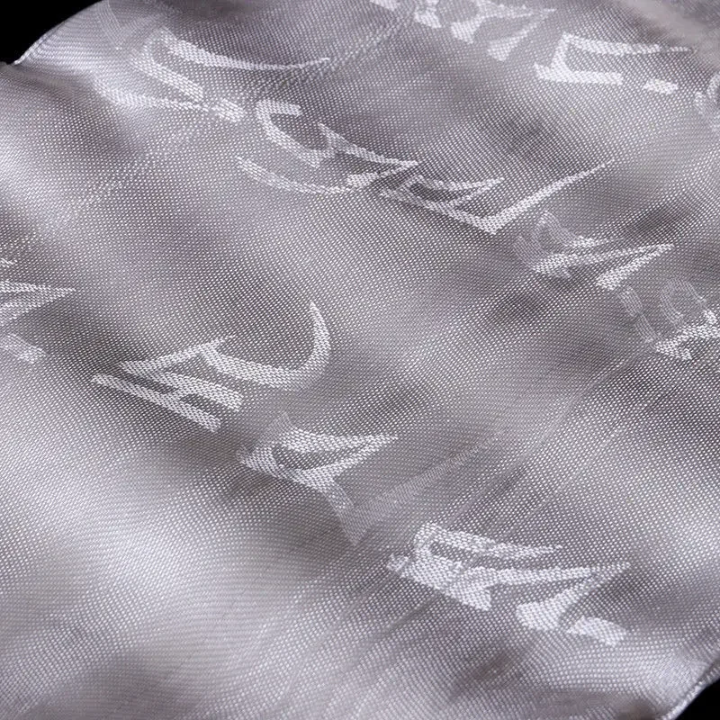 Tibetan Mongolian Prayer Khata Hada Scarf Real Silk 8 Auspicious Symbols White Scarf
