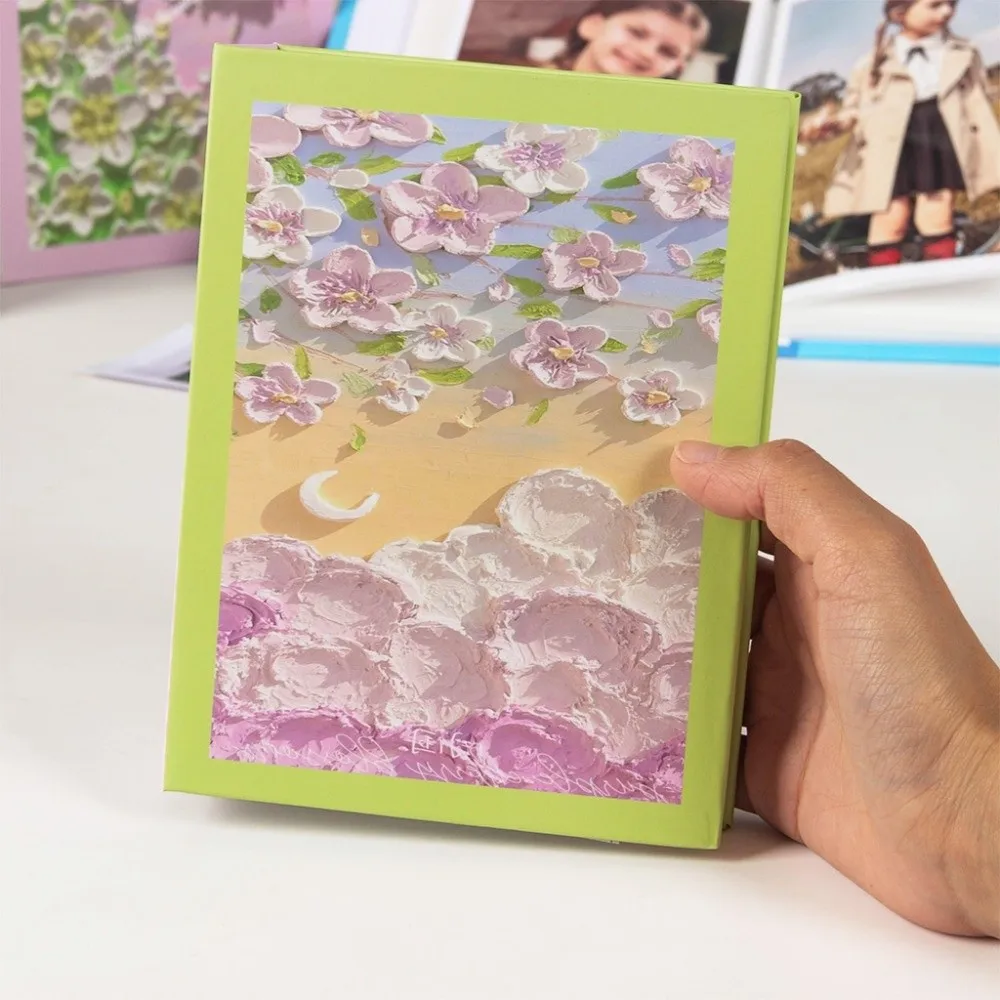 6 Inch 100 Pockets Photo Album Laminated Large Capacity Insert Page Album Insert Pocket 3D Floral Cover Photo Display Album