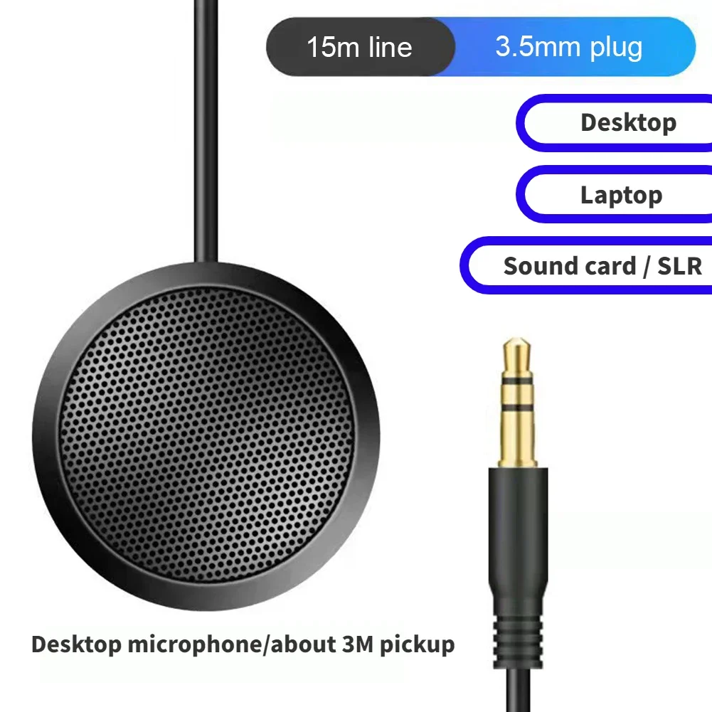 Desktop USB/3.5mm Omnidirectional Pickup Computer Condenser Plug-and-Play for Laptop PC/Sound Card