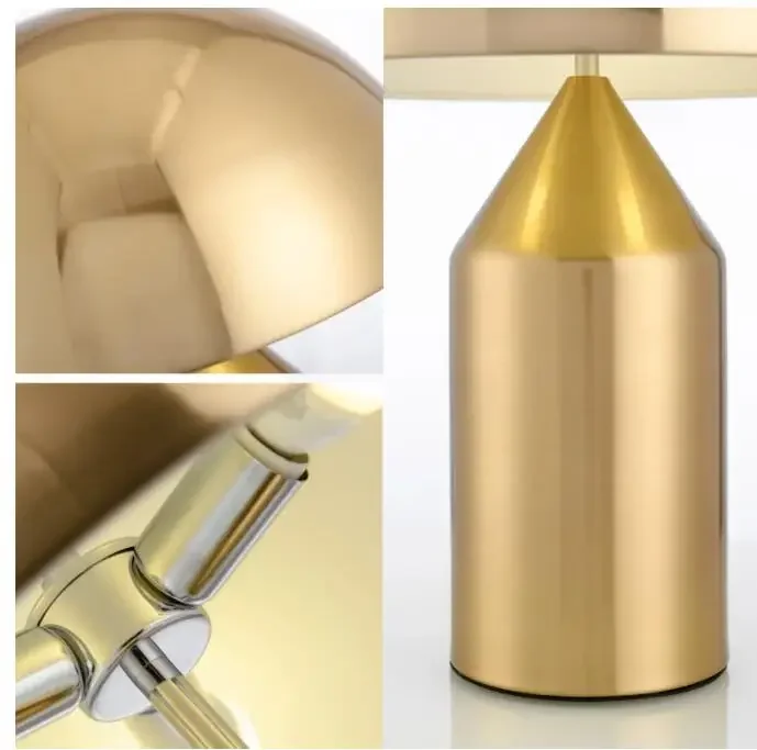 Imagem -04 - Nordic Luxo Galvanoplastia Cogumelo Table Lamp Gold Metal Led Desktop Lamp Plug Switch Living Bedroom Sala de Jantar e Cozinha