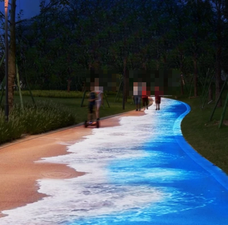 Outdoor Beach Restaurant Stairs Garden Lighting Decoration Interactive 3D Wave Projector Holographic Display