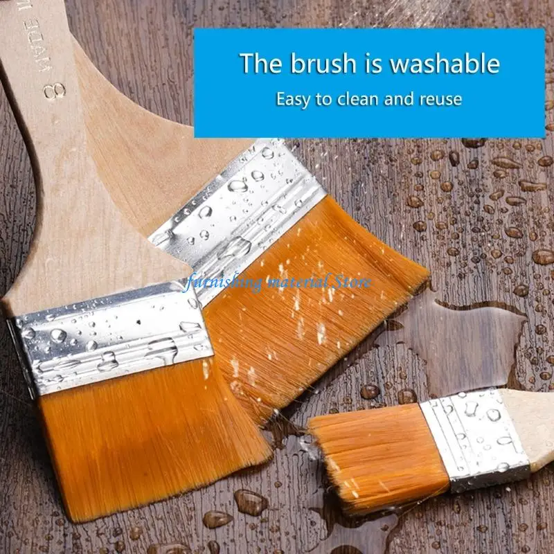 

Y5GD 10Pcs Paint Brush Soft Bristle Handle with Gloves for Trim Edges Painting