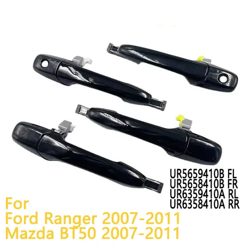 Imagen 1 del producto Manija de puerta Exterior negra para Ford Ranger Mazda BT50 2007 2008 2009 2010 2011 volante a la izquierda/manijas exteriores con volante a la derecha
