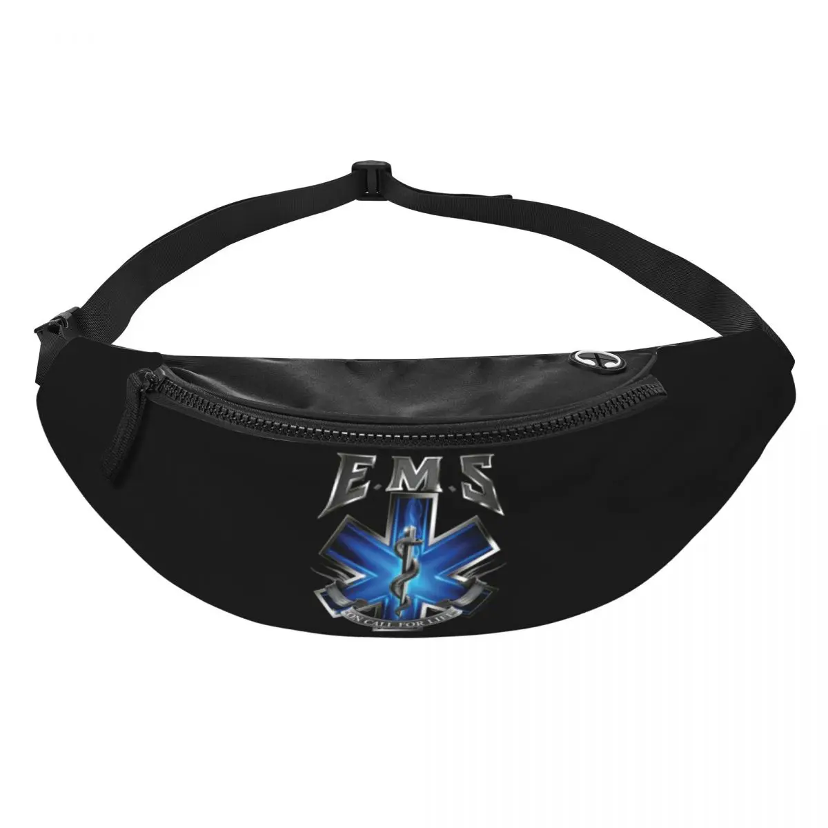 Custom Casual Ems Fanny Pack para homens e mulheres, EMT Paramedic Medical Bag, bolsa de cintura crossbody para caminhadas, bolsa de dinheiro para telefone, Star of Life