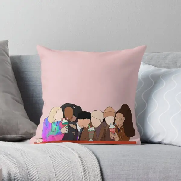 Heartstopper Heartstopper Cast Eating  Printing Throw Pillow Cover Fashion Decor Home Comfort Sofa Pillows not include One Side