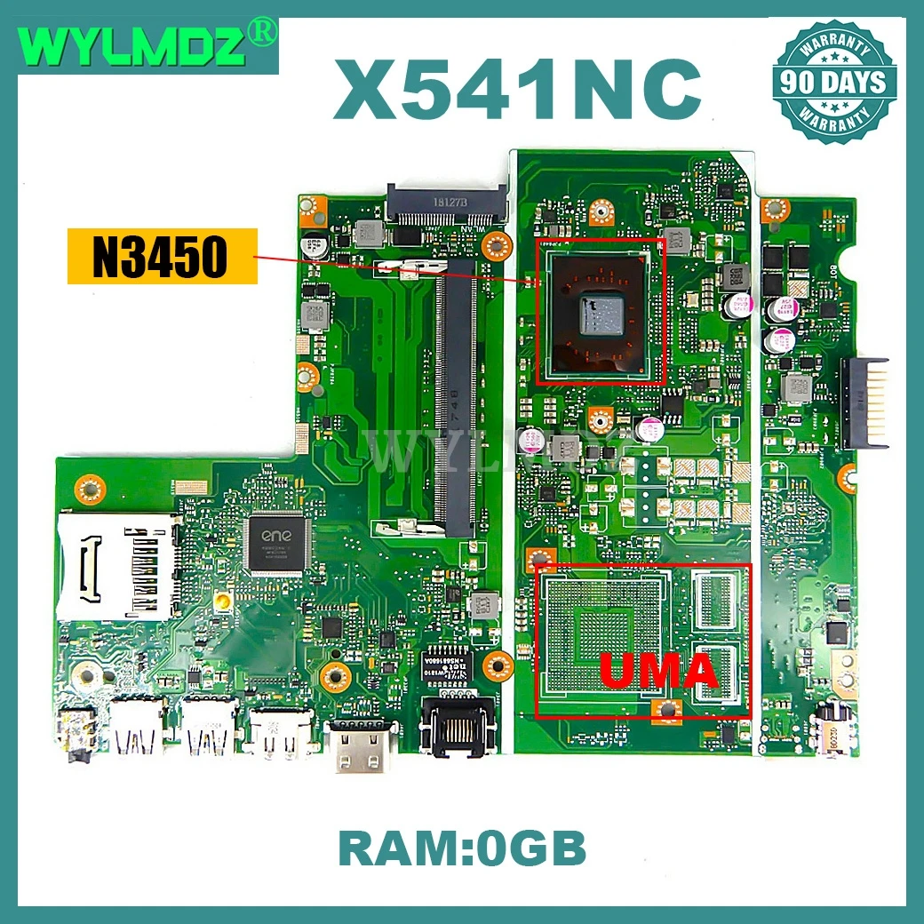 X541NC Motherboard for ASUS X541N X541NA  A541NC R541N F541N Laptop Mainboard with N3450 Processor with 90 Days Warranty 100% OK