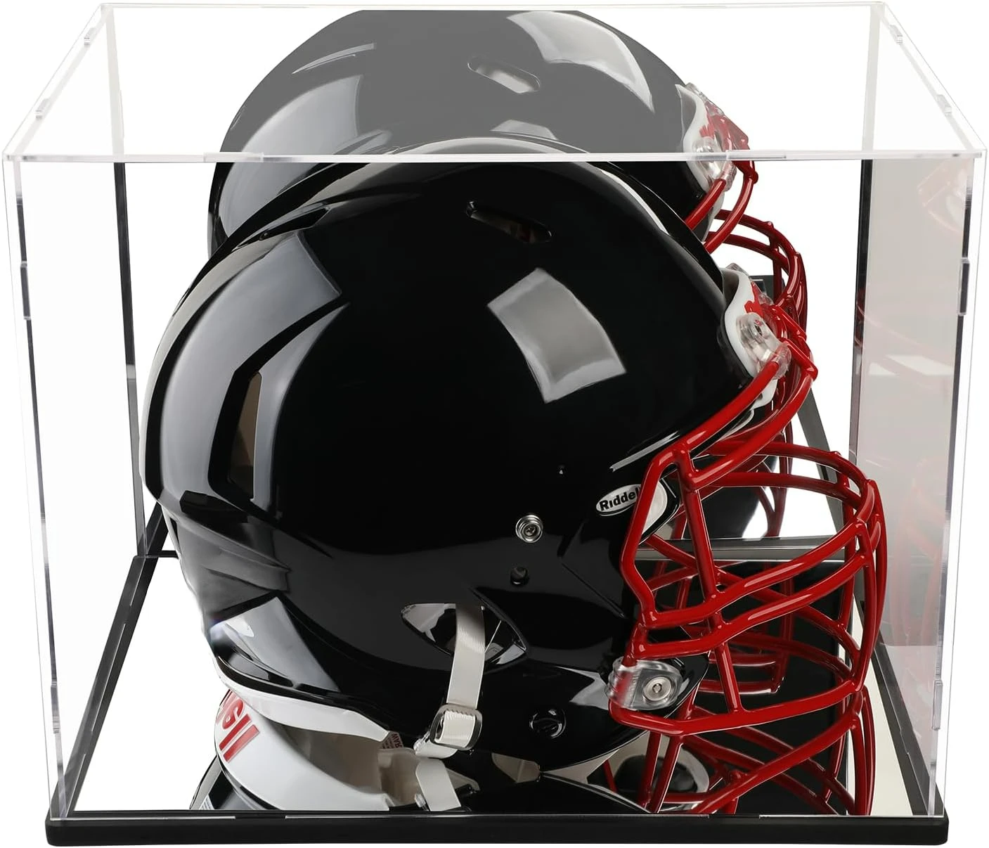 

Football Helmet Display Case with Mirror backpanel and Base,Acrylic Helmet Display box Full Size,Motorcycle Helmets,UV Protectio