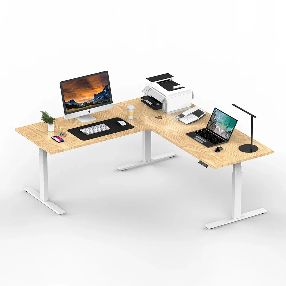 

Adjustable Height Office L-shaped Home Office Corner Computer Motorize Desk L Shape Sit Standing Desk Desk L Shaped