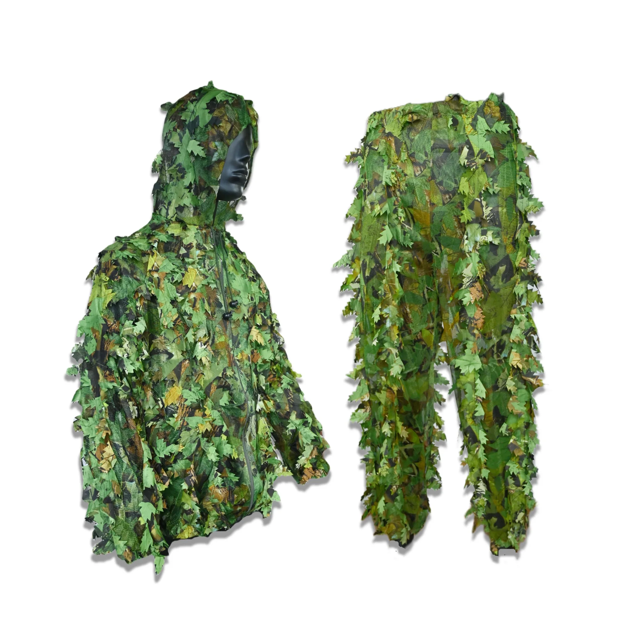 3D Leaf-Shaped Spring Camouflage Clothing - Laser-Cut Leaves |   Lightweight and Breathable Camouflage Clothing, Suitable for Hunting, Paintball, and Airsoft.